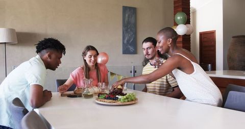 Friends Bonding at Home During Casual Gather