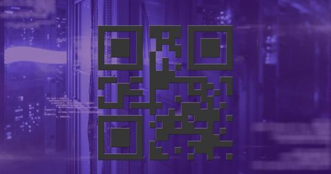 Digital QR Code on Purple Cybersecurity Background - Download Free Stock Images Pikwizard.com