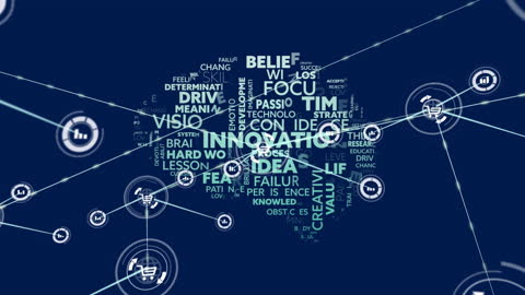 Digital Network with Text and Communication Icons