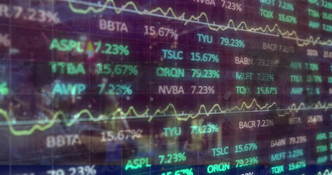 Financial Data Processing with Stock Market Displayed on Screen