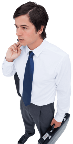 confident businessman holding jacket and briefcase transparent background - Download Free Stock Videos Pikwizard.com