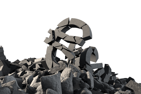 transparent broken euro symbol in stones and rubble - Download Free Stock Videos Pikwizard.com
