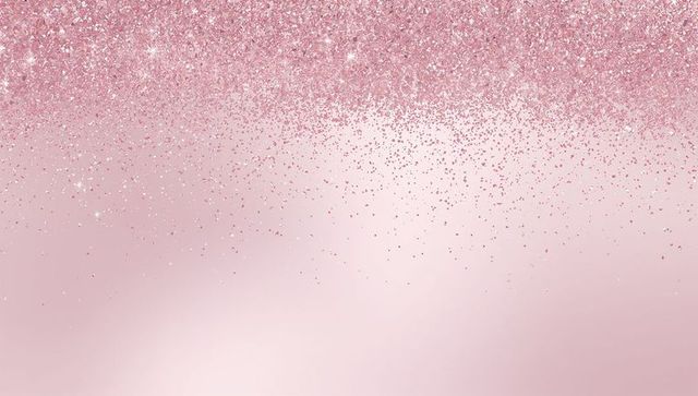 Rose gold glitter cascading over soft pink gradient for elegant invitations