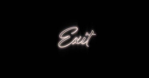 Neon Exit Sign Glowing on Dark Background - Download Free Stock Images Pikwizard.com
