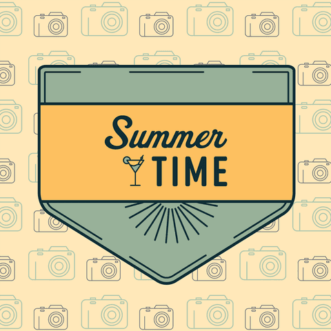 Transparent Summer Time Badge Illustration for Brochures