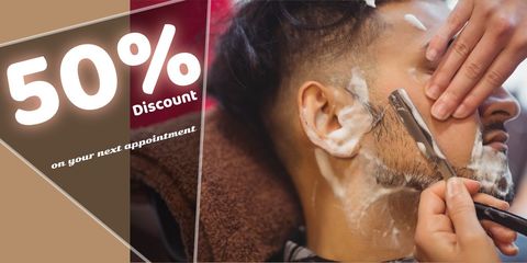 barbershop discount promotion with professional shaving - Download Free Stock Templates Pikwizard.com