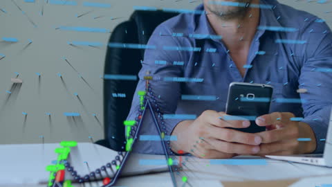 Businessman Using Smartphone Implementing Data Analytics