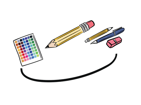 colorful stationary essentials on transparent background - Download Free Stock Videos Pikwizard.com