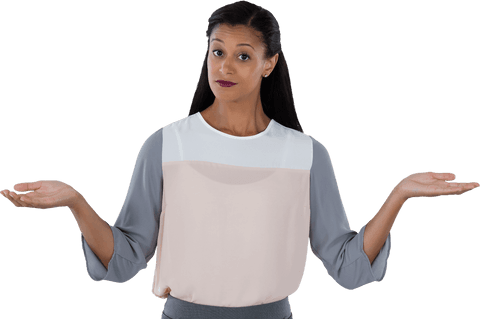 puzzled businesswoman in transparent background shrugging gesture - Download Free Stock Videos Pikwizard.com