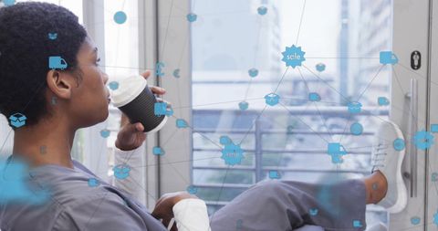 Female Doctor Analyzing Network and Digital Interface Concepts