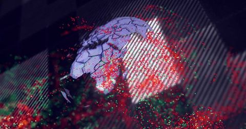 3d globe spinning amidst futuristic digital space