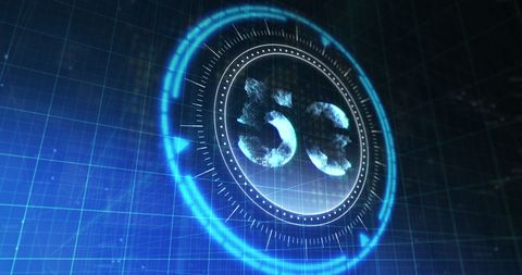 5G Technology Digital Interface in Blue Cyberspace - Download Free Stock Images Pikwizard.com