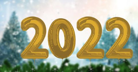 gold 2022 numbers over winter scenery - Download Free Stock Images Pikwizard.com