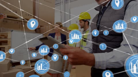 Digital Connections in Industrial Warehouse Setting