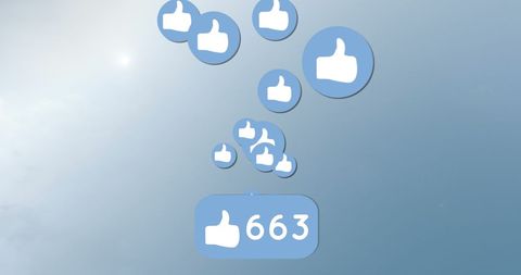 Social Media Likes Increasing Against Cloudy Sky Background - Download Free Stock Images Pikwizard.com