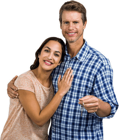happy couple celebrating new home with keys transparent background - Download Free Stock Videos Pikwizard.com