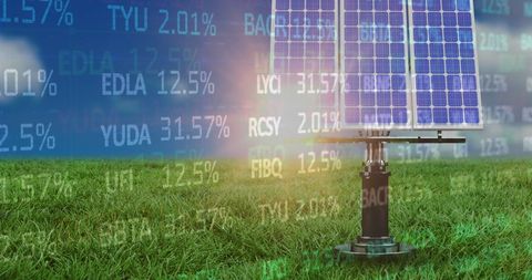 Financial Data and Solar Energy Overlapping in Green Field Setting - Download Free Stock Images Pikwizard.com