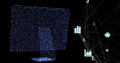 Digital network connections surrounding glowing computer concept