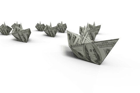 dollar bill paper boats on transparent background symbolizing finance - Download Free Stock Videos Pikwizard.com