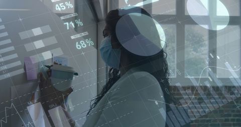 Businesswoman Analyzing Financial Data Amid Covid-19 Trends