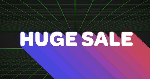 Futuristic huge sale banner with bright gradient shadow effect