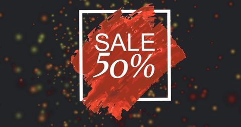 Bold 50% Sale Promotion on Abstract Paint Background