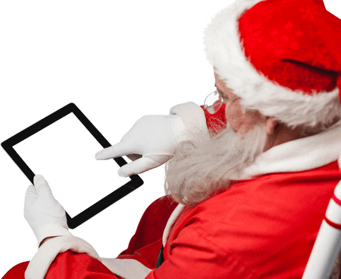 transparent background santa claus using digital tablet - Download Free Stock Videos Pikwizard.com