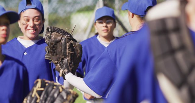 Happy Female Softball Team Celebrating a Victory. - Download Free Stock Images Pikwizard.com