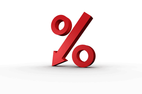 3d red percent symbol with downward arrow on transparent png - Download Free Stock Videos Pikwizard.com