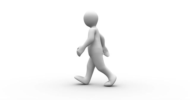 3D Human Figure Walking Animation Isolated White Background - Download Free Stock Images Pikwizard.com