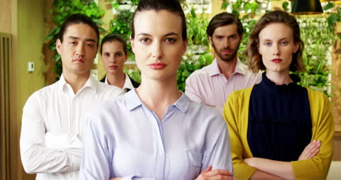 Confident Multicultural Business Team in Modern Office Setting