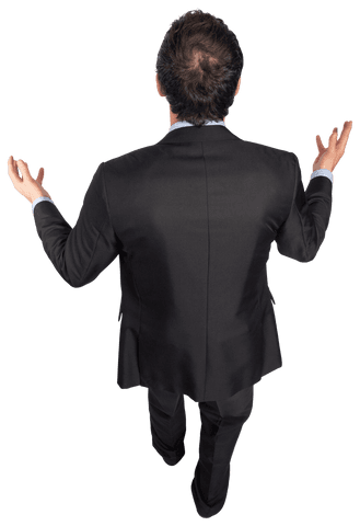 Angry Caucasian Businessman on Transparent Background