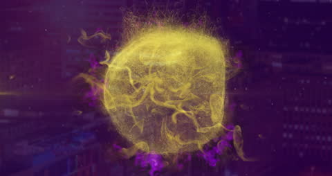 Digital Network Visualization Over Urban Skyline