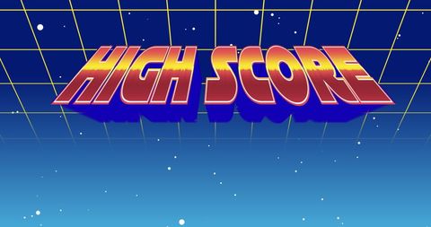 Retro High Score with Futuristic Background