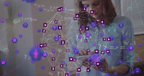 Digital Connections Artwork with Global Network Visualization