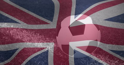 Waving UK Flag Overlay on Soccer Ball for World Cup Concept - Download Free Stock Images Pikwizard.com