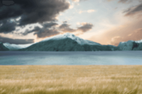 transparent serene lake with snowy mountains and dramatic sunset sky - Download Free Stock Videos Pikwizard.com
