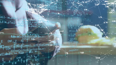 Conceptual Overlay of Smartphones in Data Network, Futuristic Visualization