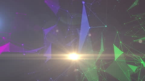 Colorful Abstract Geometric Network with Bright Light