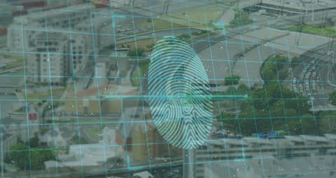 Digital Fingerprint and Data Security Overlay on Urban Landscape