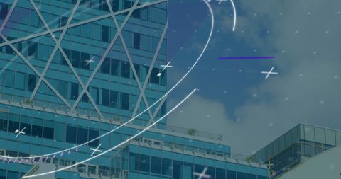 digital interface concept on urban cityscape background - Download Free Stock Images Pikwizard.com