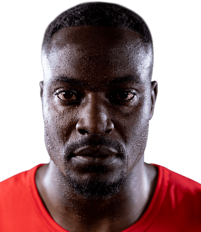 Transparent Portrait of Sweating Athlete Post-Workout Determined