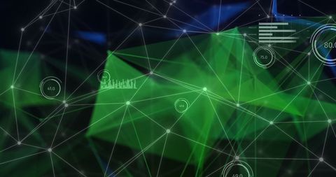 abstract digital network with green geometric data visualization - Download Free Stock Images Pikwizard.com