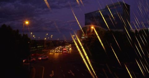 Dynamic Urban Nightscape with Light Trails