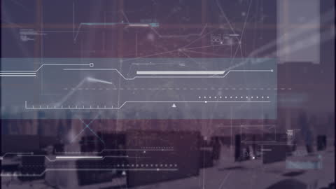 Global Technology Interface with Transparent Urban Office Backdrop