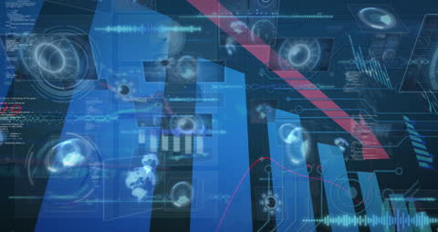 Futuristic Financial Technology Interface with Data Visualization