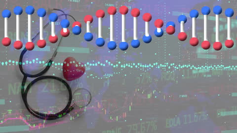 Digital Animation of DNA with Stethoscope Overlapping Data Analytics