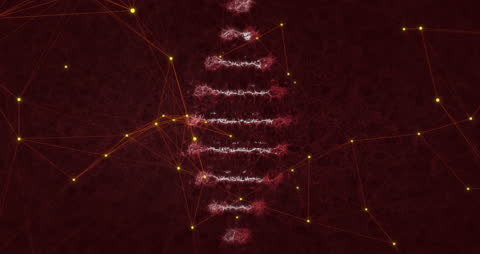 Abstract DNA Strand Animation with Network Connections