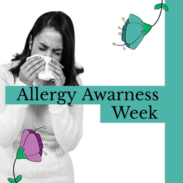 Allergy Awareness Campaign with Woman Sneezing - Download Free Stock Templates Pikwizard.com