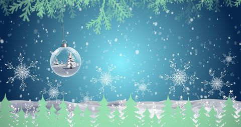 Christmas Ornament with Snowflakes in Winter Wonderland - Download Free Stock Images Pikwizard.com